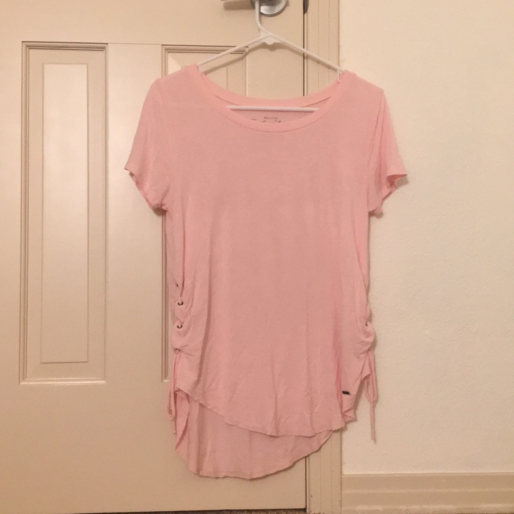 hollister pink flowy soft shirt